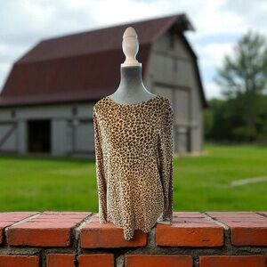 Croft & Barrow Animal Print Long Sleeve Top